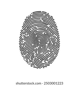 Digital fingerprint, finger print fingerprint lock secure security logo vector icon illustration