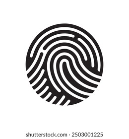 Digital fingerprint, finger print fingerprint lock secure security logo vector icon illustration