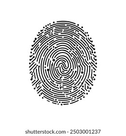Digital fingerprint, finger print fingerprint lock secure security logo vector icon illustration