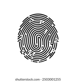 Digital fingerprint, finger print fingerprint lock secure security logo vector icon illustration