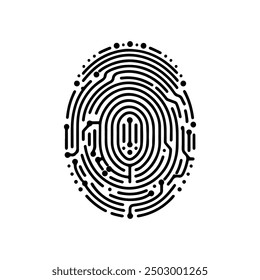 Digital fingerprint, finger print fingerprint lock secure security logo vector icon illustration