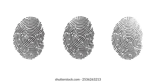 Digital fingerprint, finger print fingerprint lock secure security vector icon. Biometric data. Fingerprint scanning icon. fingerprint sign on isolate background.


