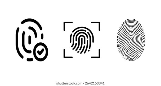Digital fingerprint, finger print fingerprint lock secure security logo vector icon illustration