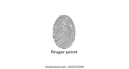 Digital fingerprint, finger print fingerprint lock secure security logo vector icon illustration
