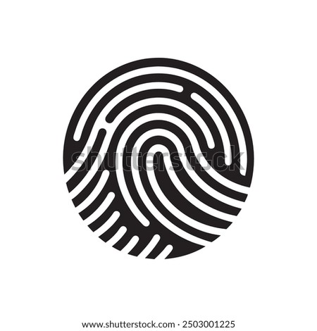 Digital fingerprint, finger print fingerprint lock secure security logo vector icon illustration