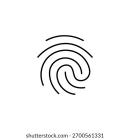 Icono de huella digital, ideal para la seguridad, identidad y aplicación biométrica. Ilustración vectorial. 