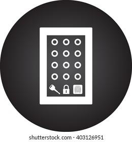 Digital fingerprint key lock protection sign simple icon on  background