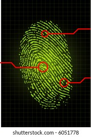 Digital fingerprint on a black background