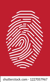 Digital fingerprint on red background