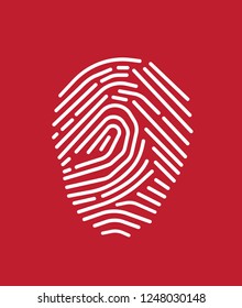 Digital fingerprint on red background