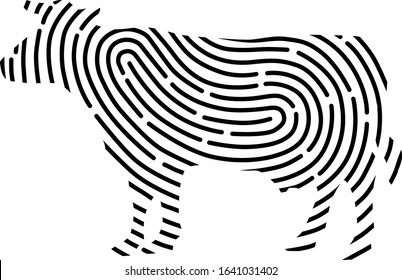 Digital Fingerprint. Product Tracing. Beef. Vector Graphic.