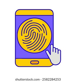 Digital fingerprint scan on touchscreen for AI security