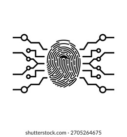 Segurança digital das impressões digitais e identificação biométrica