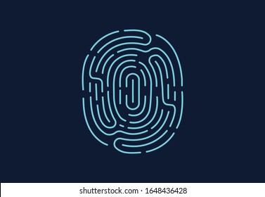 Digital fingerprint. Security system fingerprint.