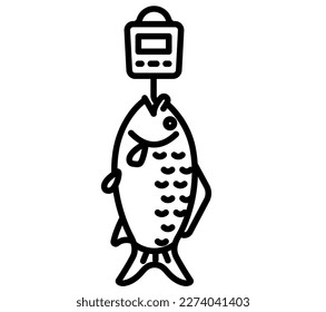 Digital fish scale icon for weighing