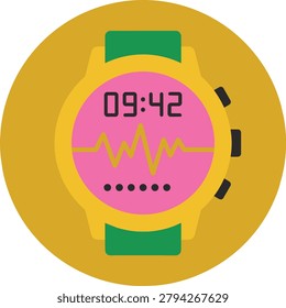 Digital Fitness Tracker Watch Vector for Health and Wellness Monitoring