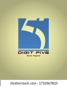 Digital Five 5 Logo Vector