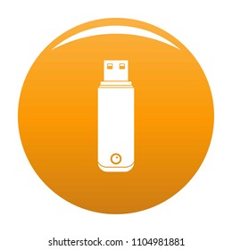Digital flash drive icon. Simple illustration of digital flash drive vector icon for any design orange