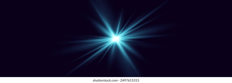 Digital flash of light. Explosion of glare and star.	
