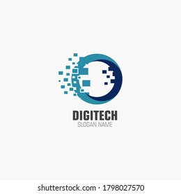 Digital flat creative logo design modern technology template business