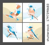 Digital flat design, inspired illustration from east blue bird