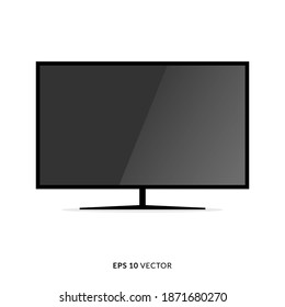 Digital Flat Television Illustration. Lcd display screen - EPS 10 Vector