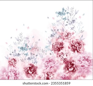 Digital floral allover design pattern seamless textile vector file professional work