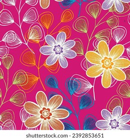 Digital floral allover design pattern seamless textile professional work