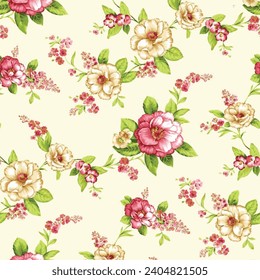 Digital floral allover design pattern seamless textile professional work