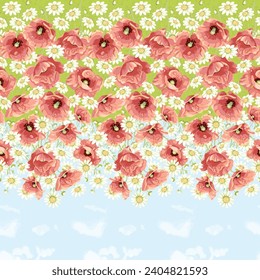 Diseño digital floral y aleatorio, trabajo profesional sin fisuras