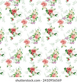 Digital floral allover design pattern seamless textile professional work