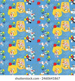 Digital floral allover design pattern seamless textile professional work