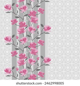 Digital floral allover design pattern seamless textile professional work