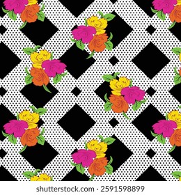Digital floral allover design pattern seamless textile illustration file professional work
