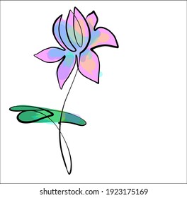 Digital floral decorative fashion background with beautiful   lotus, water lily. Lily for design religion logo, Vector