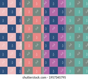 Digital floral pattern background blue