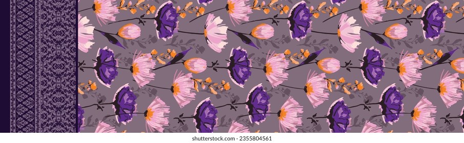 Digital floral vector allover design pattern seamless textile professional work