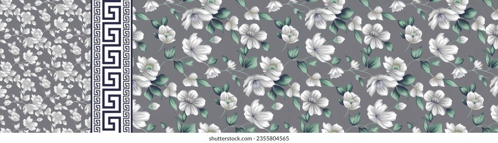 Digital floral vector allover design pattern seamless textile professional work
