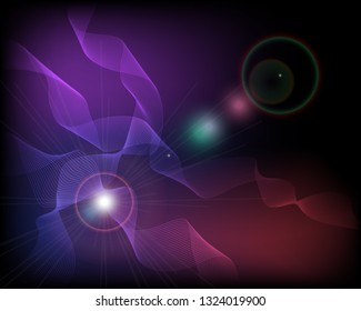 Digital flow wave with particles in motion. Abstract smoke effect background. Smoke motion with particle, wave effect flow energy illustration vector