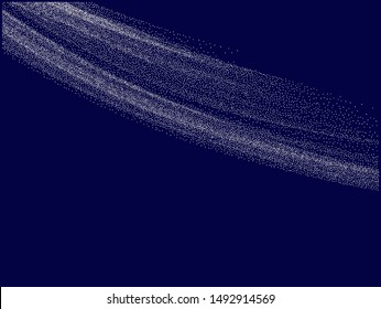 Digital flow wave with small particles in motion. Abstract background with The smoke effect. Motion of smoke with small dots. Vector illustration. Energy, dynamic wave-like design.