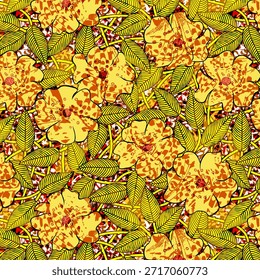 Diseño abstracto de flores digitales con colores vibrantes, Formas modernas y Elementos florales artísticos, perfecto para la impresión de telas, textiles de moda, decoración del hogar y patrones de superficie creativos.