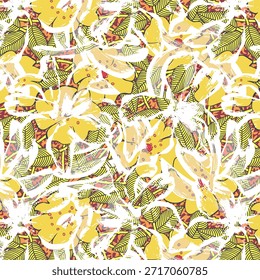 Digital flower abstract design featuring vibrant colors, modern shapes, and artistic floral elements, perfect for fabric printing, fashion textiles, home décor, and creative surface patterns.