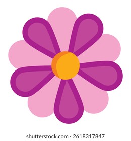 Arte de flor digital em estilo plano abstrato