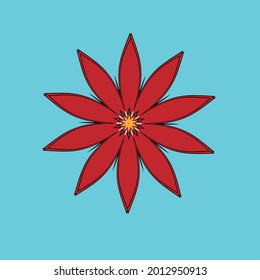 Digital flower has 10 arms Vector image 