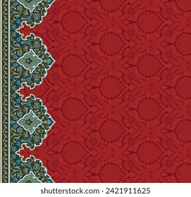 Digital Flowers Motif Design Watercolor Illustration. Design for Cover, Fabric, Textile, Wrapping paper Background Pattern                                                                        