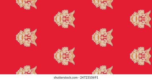 Digital Flowers Motif Design Watercolor Illustration. Design for Cover, Fabric, Textile, Wrapping paper Background Pattern