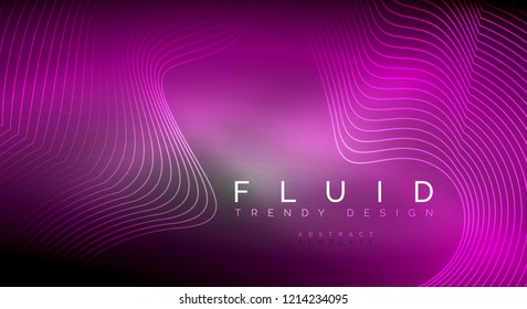 Digital flowing wave particles abstract background, vector smoke effect design