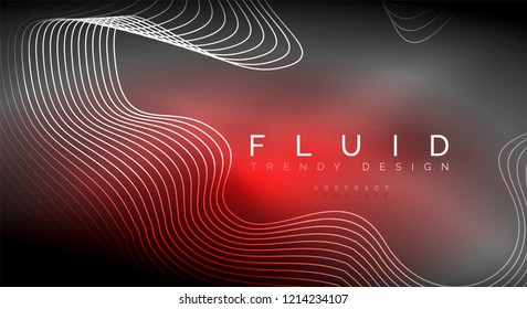 Digital flowing wave particles abstract background, vector smoke effect design