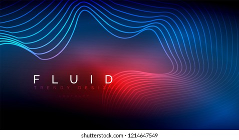 Digital flowing wave particles abstract background, vector smoke effect design