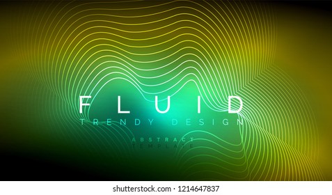 Digital flowing wave particles abstract background, vector smoke effect design